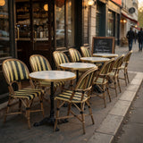 Biarritz French Bistro Rattan Chair - Arrows with Stripes - Black/Yellow