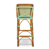 Valence French Bistro Rattan Baby Highchair - Honeycomb - Jade/Pink
