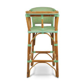 Valence French Bistro Rattan Baby Highchair - Honeycomb - Jade/Pink