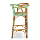 Valence French Bistro Rattan Baby Highchair - Honeycomb - Jade/Pink