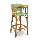 Valence French Bistro Rattan Baby Highchair - Honeycomb - Jade/Pink