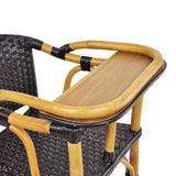 Valence French Bistro Rattan Baby Highchair - Small Squares - Black/Black