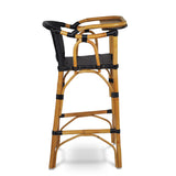 Valence French Bistro Rattan Baby Highchair - Small Squares - Black/Black