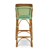 Valence French Bistro Rattan Baby Highchair - Reverse Diamonds - Jade/Gold