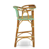 Valence French Bistro Rattan Baby Highchair - Reverse Diamonds - Jade/Gold