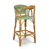 Valence French Bistro Rattan Baby Highchair - Reverse Diamonds - Jade/Gold