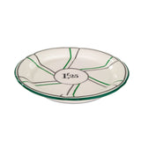 Porcelain Absinthe Coaster/Saucer, 1f25, Green/Silver, with Lines