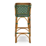 Valence French Bistro Rattan Baby Highchair - Crosses - Green/Black/White