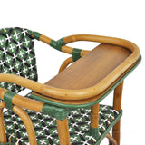 Valence French Bistro Rattan Baby Highchair - Crosses - Green/Black/White