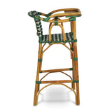 Valence French Bistro Rattan Baby Highchair - Crosses - Green/Black/White