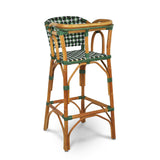 Valence French Bistro Rattan Baby Highchair - Crosses - Green/Black/White