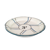 Porcelain Absinthe Coaster/Saucer, 3f, Blue/Silver, with Lines