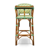 Valence French Bistro Rattan Baby Highchair - Crosses - Lemon/Jade/White