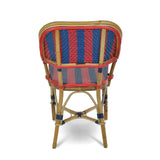 Biarritz French Bistro Rattan Chair - Arrows with Stripes - Navy Blue/Red