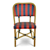 Biarritz French Bistro Rattan Chair - Arrows with Stripes - Navy Blue/Red