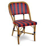 Biarritz French Bistro Rattan Chair - Arrows with Stripes - Navy Blue/Red