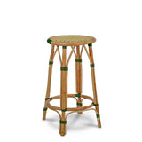 Valence French Bistro Rattan Counter Stool - Basket - Yellow/Green/Gold