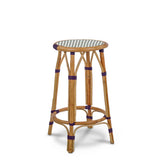 Valence French Bistro Rattan Counter Stool - Small Squares - White/Black