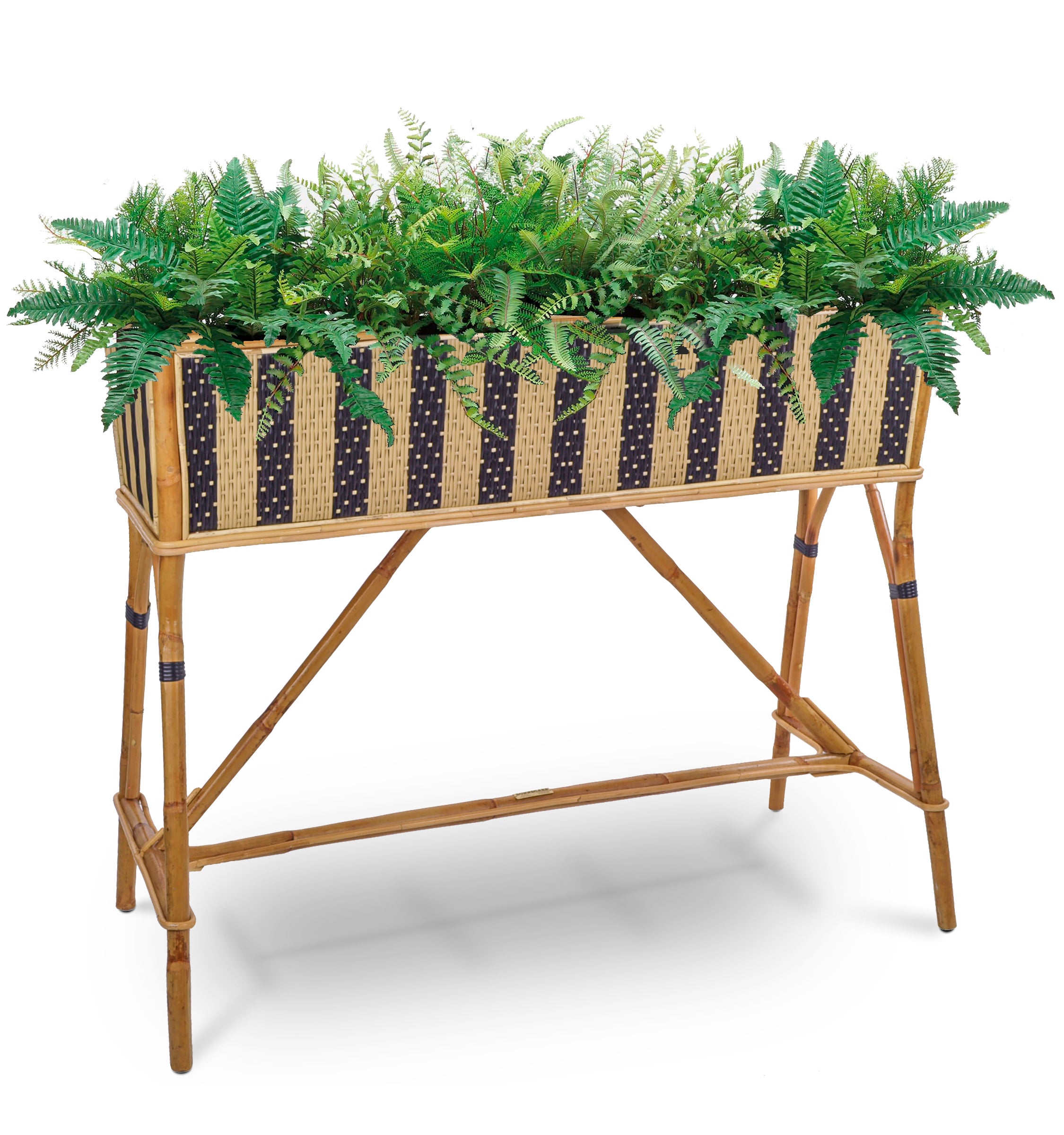 Striped French Bistro Rattan Flower Box