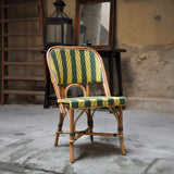 Biarritz French Bistro Rattan Chair - Arrows with Stripes - Green/Yellow