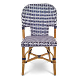 Saint Tropez French Rattan Bistro Chair - Basket - Navy Blue/White