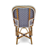 Saint Tropez French Rattan Bistro Chair - Basket - Navy Blue/White