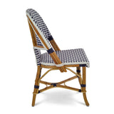 Saint Tropez French Rattan Bistro Chair - Basket - Navy Blue/White