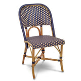 Valence French Bistro Rattan Chair - Squares, Large - Navy Blue/Gold - Simple Weave - Navy Blue