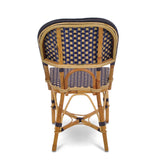 Valence French Rattan Bistro Chair - Squares, Large - Navy Blue/Gold - Simple Weave - Navy Blue