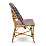 Valence French Rattan Bistro Chair - Squares, Large - Navy Blue/Gold - Simple Weave - Navy Blue