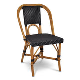 Lyon French Rattan Bistro Chair - Squares, Small - Black/Black
