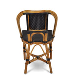 Lyon French Rattan Bistro Chair - Squares, Small - Black/Black