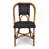 Lyon French Rattan Bistro Chair - Squares, Small - Black/Black