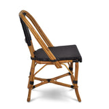 Lyon French Rattan Bistro Chair - Squares, Small - Black/Black