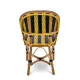 Biarritz French Bistro Rattan Chair - Arrows with Stripes - Black/Yellow
