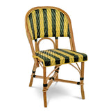 Biarritz French Bistro Rattan Chair - Arrows with Stripes - Black/Yellow