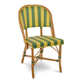 Biarritz French Bistro Rattan Chair - Arrows with Stripes - Green/Yellow