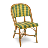 Biarritz French Bistro Rattan Chair - Arrows with Stripes - Green/Yellow