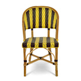 Biarritz French Bistro Rattan Chair - Arrows with Stripes - Black/Yellow