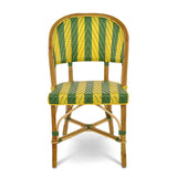Biarritz French Bistro Rattan Chair - Arrows with Stripes - Green/Yellow