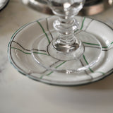 Porcelain Absinthe Coaster/Saucer, 1f25, Green/Silver, with Lines