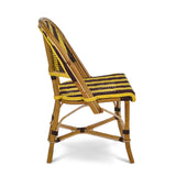 Biarritz French Bistro Rattan Chair - Arrows with Stripes - Black/Yellow