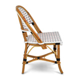 Valence French Rattan Bistro Chair - Vertical - White/Black/Red