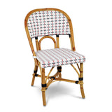 Valence French Rattan Bistro Chair - Vertical - White/Black/Red
