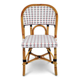Valence French Rattan Bistro Chair - Vertical - White/Black/Red