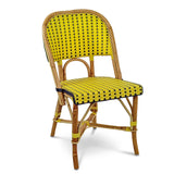 Valence French Bistro Rattan Chair - Squares, Small - Yellow/Black