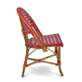 Valence French Bistro Rattan Chair - Crosses - Red/Navy Blue/White