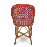 Valence French Bistro Rattan Chair - Crosses - Red/Navy Blue/White