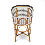 Valence French Bistro Rattan Chair - Vertical - White/Silver/Black - Simple Weave - Black