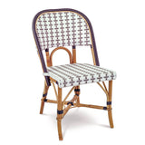 Valence French Bistro Rattan Chair - Vertical - White/Silver/Black - Simple Weave - Black